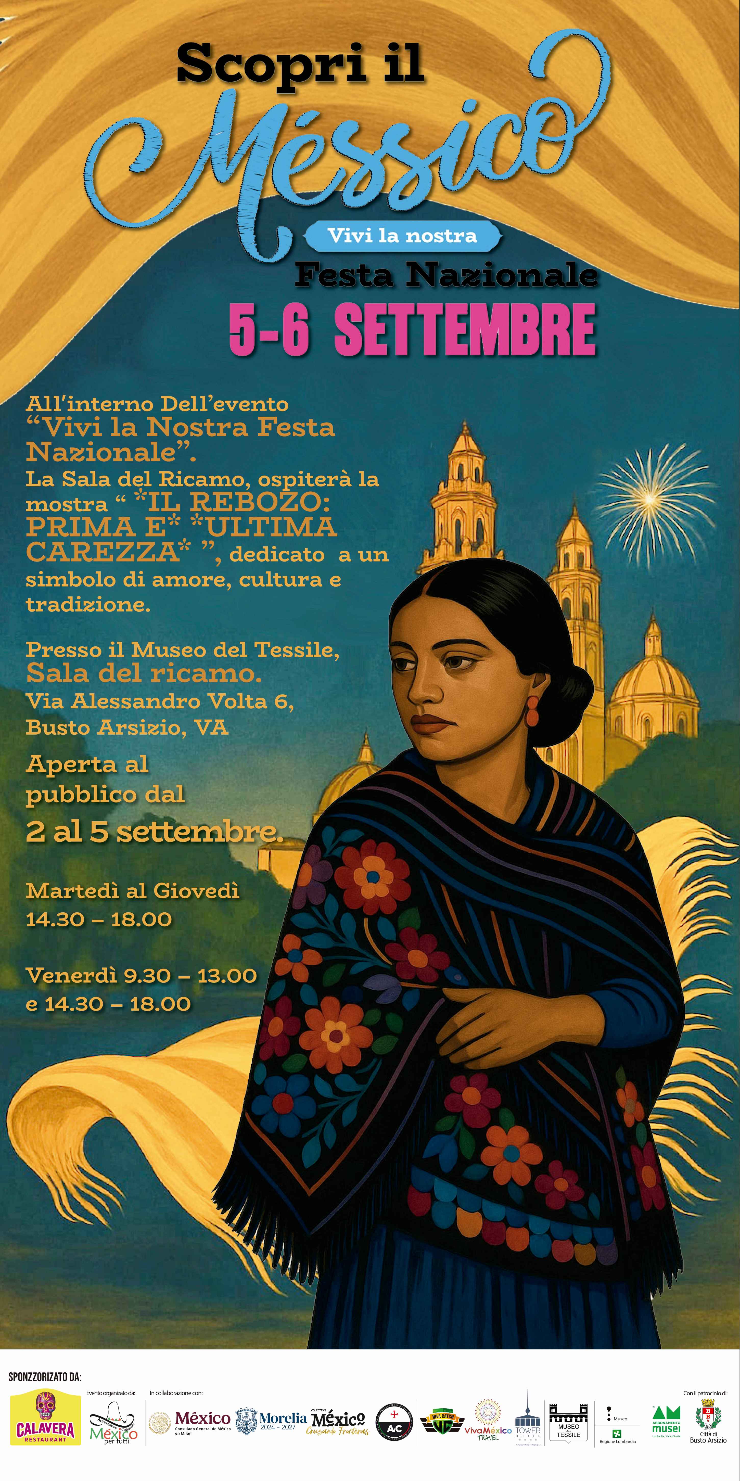 Mostra “Il Rebozo: prima e ultima carezza”: una mostra al Museo del Tessile dedicata  al tessuto tradizionale Messicano