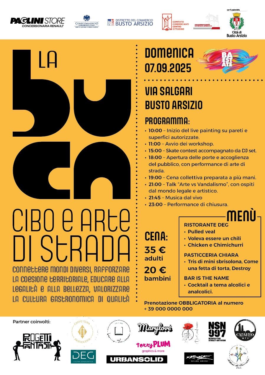 “Cene in piazza”: La Buca – Cibo e arte di strada